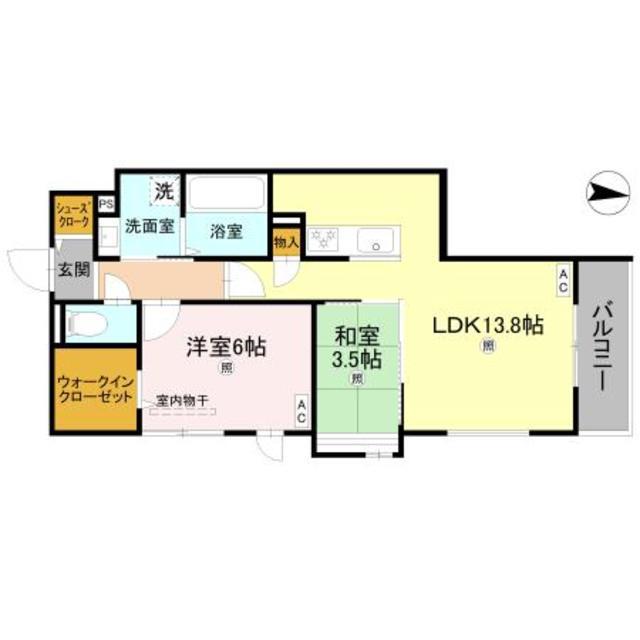 D-ROOM SUMIE イースト(2LDK/1階)の間取り写真