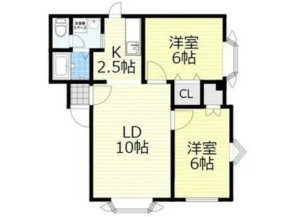 ニューフロンティア(2LDK/1階)の間取り写真