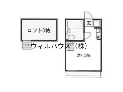 マザーグース(ワンルーム/2階)の間取り写真