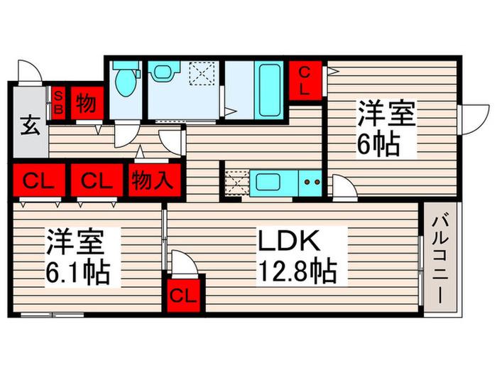 エルドール(2LDK/4階)の間取り写真