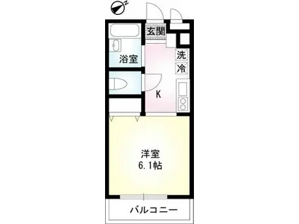 シャンテRR(1K/2階)の間取り写真