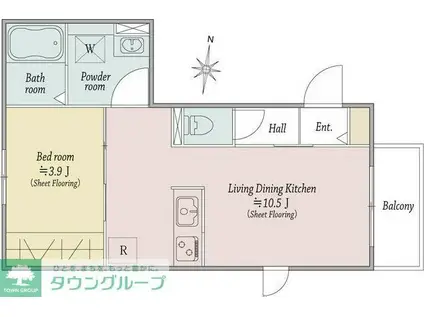 LUM HEIGHTS(1LDK/1階)の間取り写真