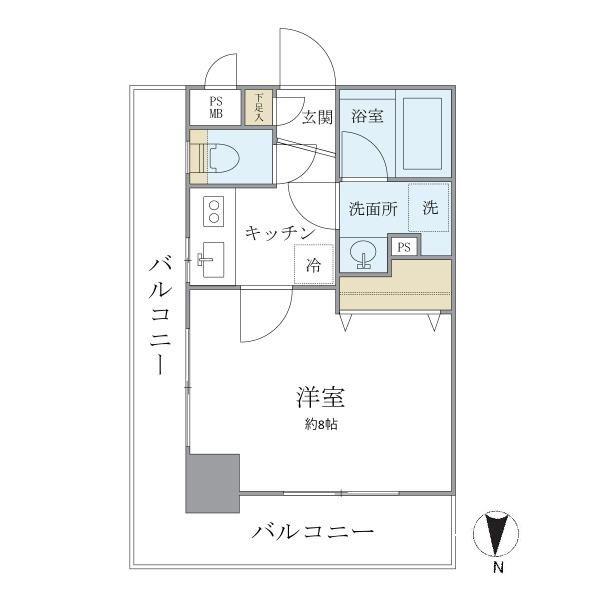 ISM中野坂上(1K/4階)の間取り写真