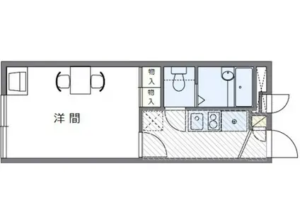 レオパレスRIVERGE(1K/2階)の間取り写真