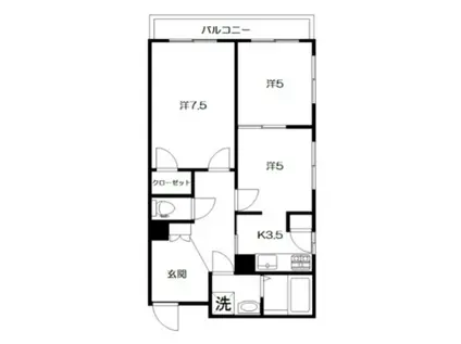 エクシブ上井草(2DK/2階)の間取り写真