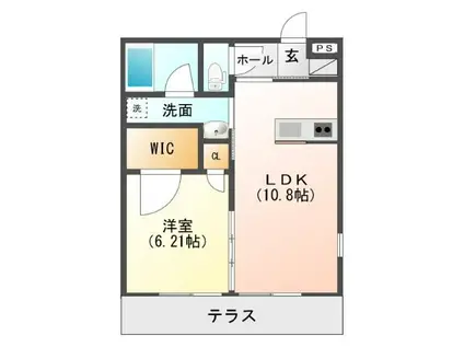 グラント K(1LDK/1階)の間取り写真