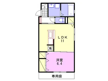 コンフォート玉地II(1LDK/1階)の間取り写真