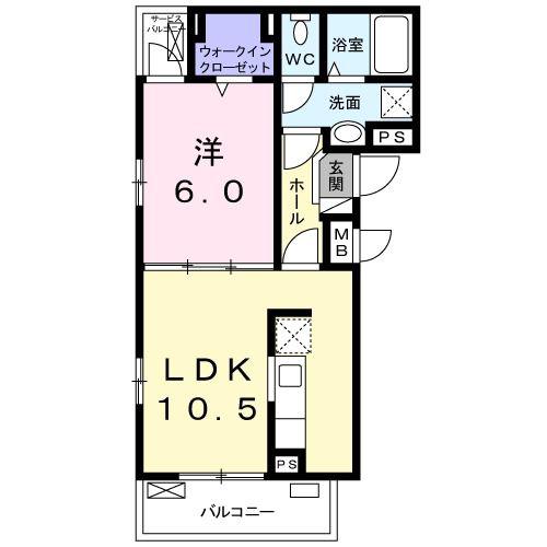 クロノス(1LDK/3階)の間取り写真