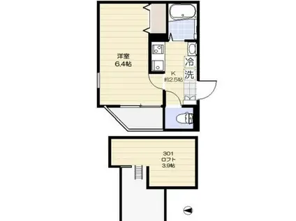 東武東上線 ときわ台駅(東京) 徒歩9分 3階建 築9年(1K/3階)の間取り写真