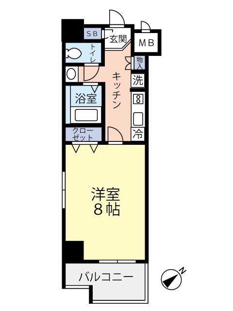 グランヴァンウエストヴィル町田(1K/5階)の間取り写真