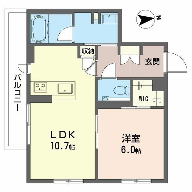 ヒルクレスト富士塚(1LDK/1階)の間取り写真