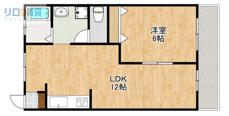 グランドメゾン花屋敷(1LDK/4階)の間取り写真