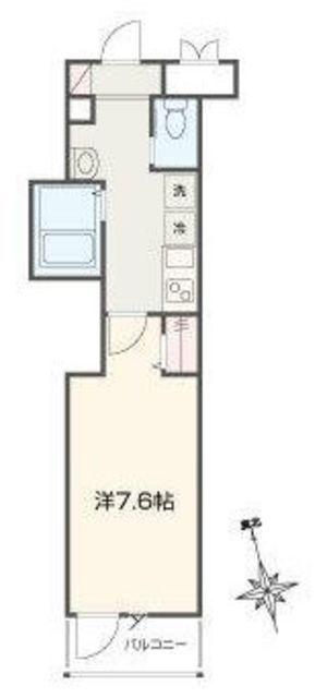MELLAS川口(1K/1階)の間取り写真