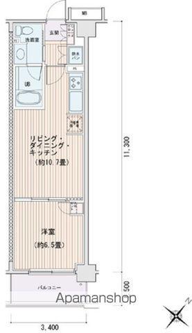 エスティメゾン豊洲レジデンス E棟(1LDK/6階)の間取り写真