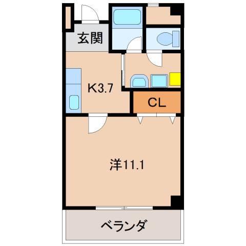 アルモーニア(1K/1階)の間取り写真