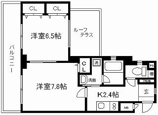 ベラジオ四条大宮II(2K/6階)の間取り写真