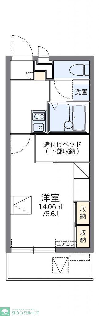 レオパレスアウローラ(1K/1階)の間取り写真