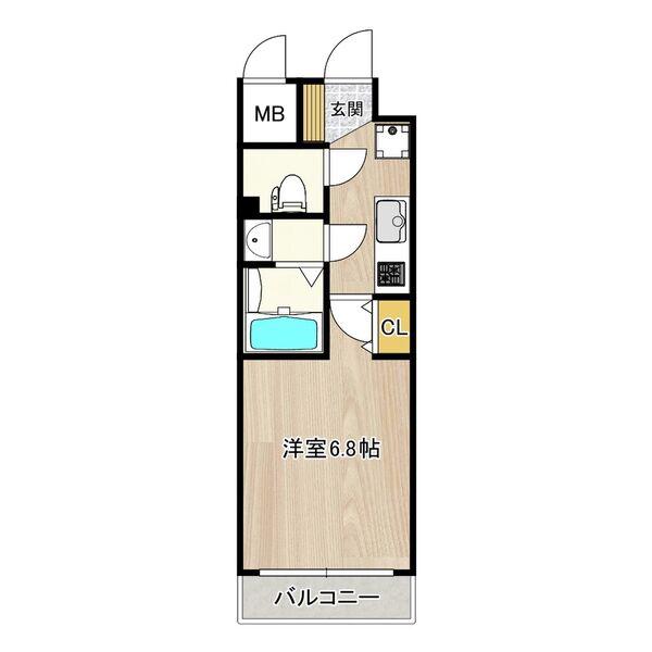 インプルーブ鶴舞(1K/2階)の間取り写真
