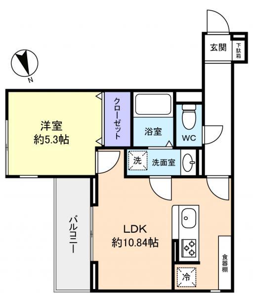 D-セアリス前原東(1LDK/3階)の間取り写真