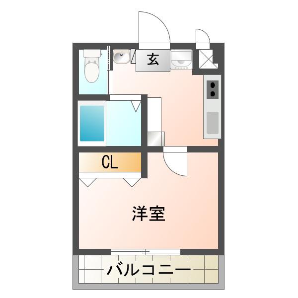 ノースヴィレッジII(1K/5階)の間取り写真