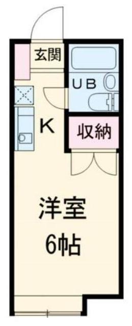 ドミール堀之内(ワンルーム/1階)の間取り写真