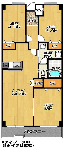 戴慶カーサグラシア(3LDK/11階)の間取り写真