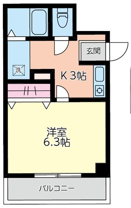 湘南NSビル(1K/3階)の間取り写真