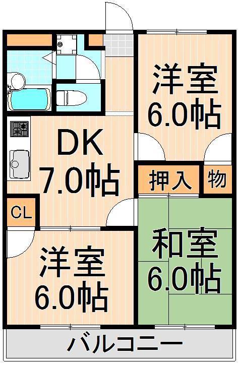 アンザベルテIII(3DK/3階)の間取り写真