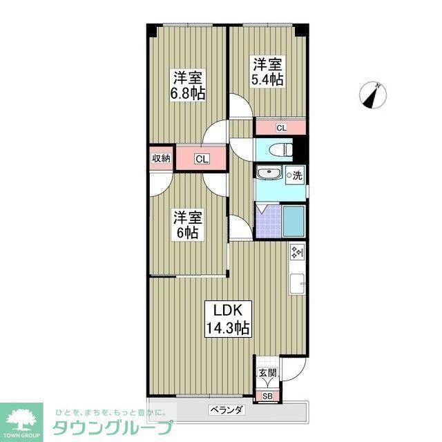 ルネスシーナ(3SDK/1階)の間取り写真