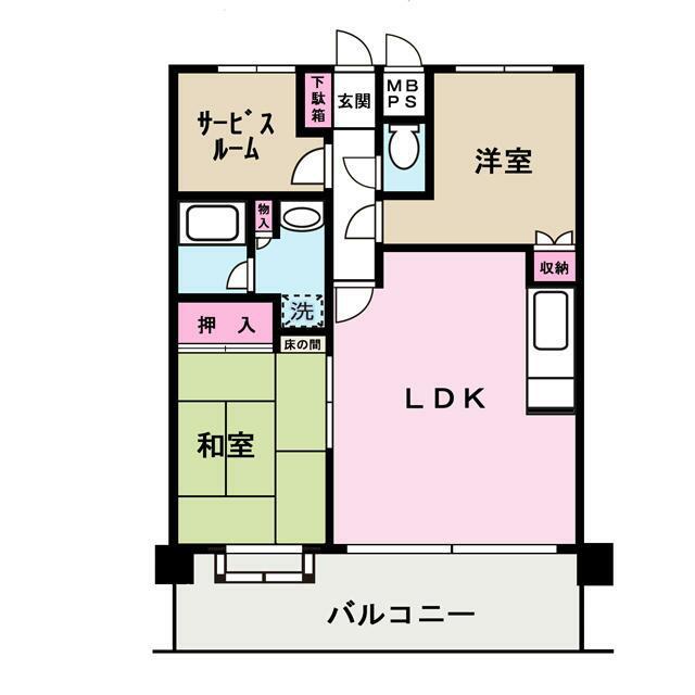 ライオンズマンション茅ヶ崎第2(2SLDK/2階)の間取り写真