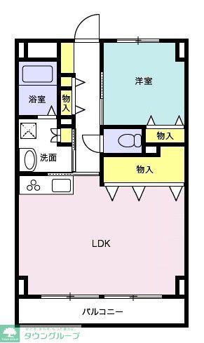 高砂ハイツ2(1LDK/4階)の間取り写真