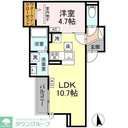 セレスティア豊島N(1LDK/3階)の間取り写真