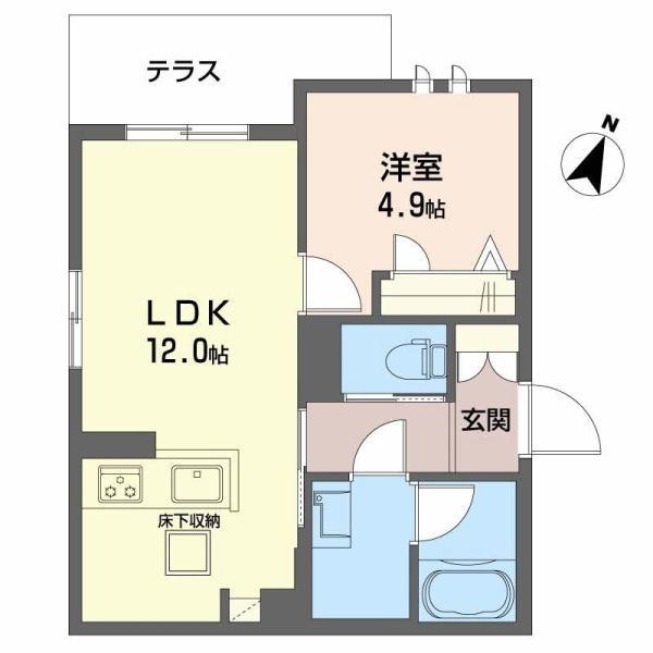 メゾン オピエデュパン(1LDK/1階)の間取り写真
