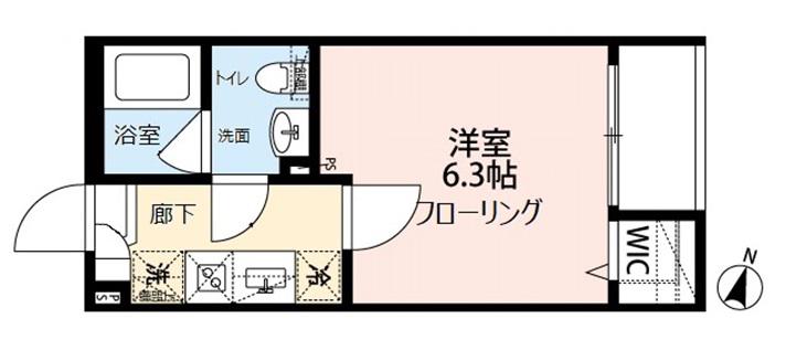 リヴィエールポルテII(1K/1階)の間取り写真