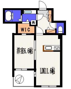 ロータス(1LDK/1階)の間取り写真