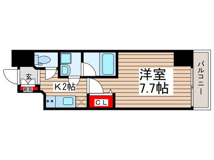 FRERE COURT 錦糸公園(1K/7階)の間取り写真