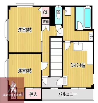ヒロタハイツ(2LDK/3階)の間取り写真