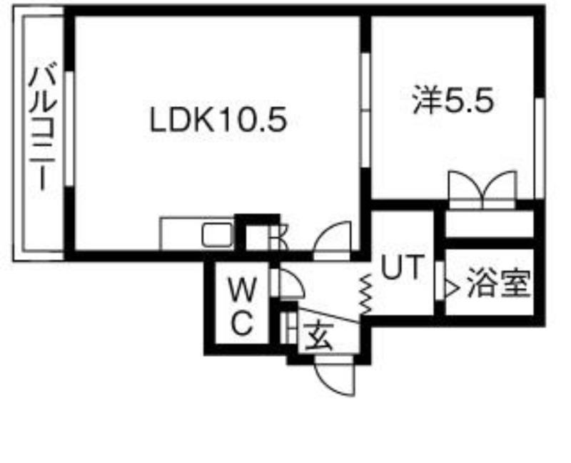 パークコート豊平公園(1LDK/2階)の間取り写真