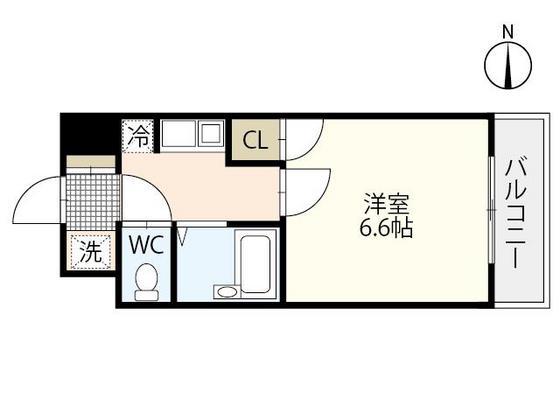 アストラルヤマナカ(1K/4階)の間取り写真