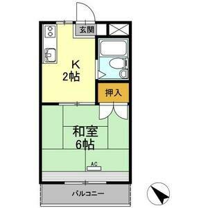 レイクグリーン三好 A棟(1K/2階)の間取り写真