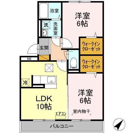 グレイス(2LDK/1階)の間取り写真