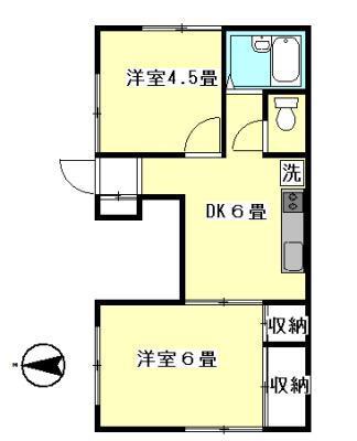 ホームズ目白(2DK/1階)の間取り写真