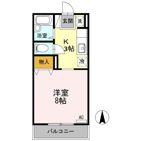コーポブルースカイ(1K/1階)の間取り写真