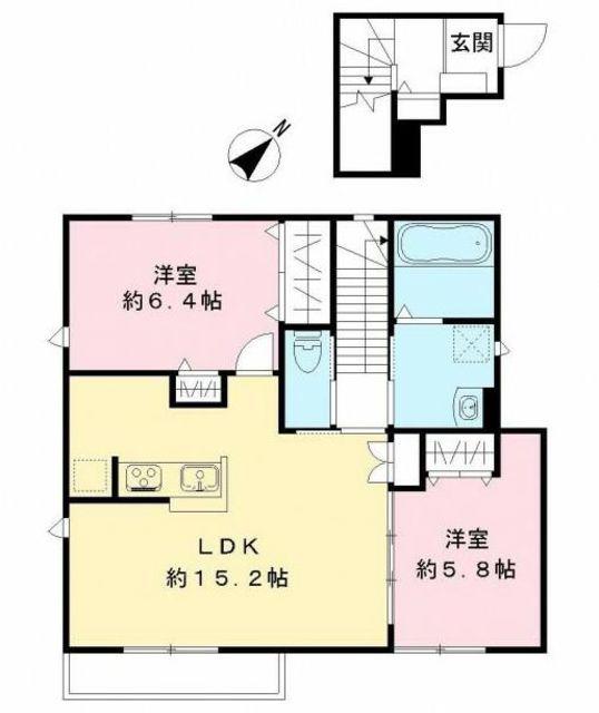 モデラート(2LDK/2階)の間取り写真