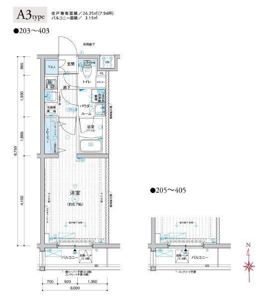 メインステージ上板橋(1K/2階)の間取り写真