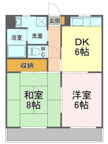 エステートミューズII(2DK/3階)の間取り写真