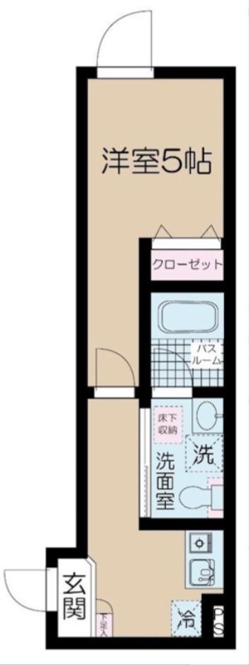 フェリーチェ桜上水A(1K/1階)の間取り写真
