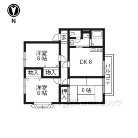 パル21(3DK/2階)の間取り写真