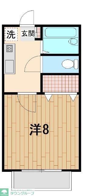 上加NO.1(1K/2階)の間取り写真