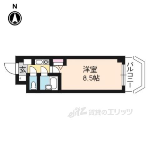 アスカ聚楽(1K/3階)の間取り写真